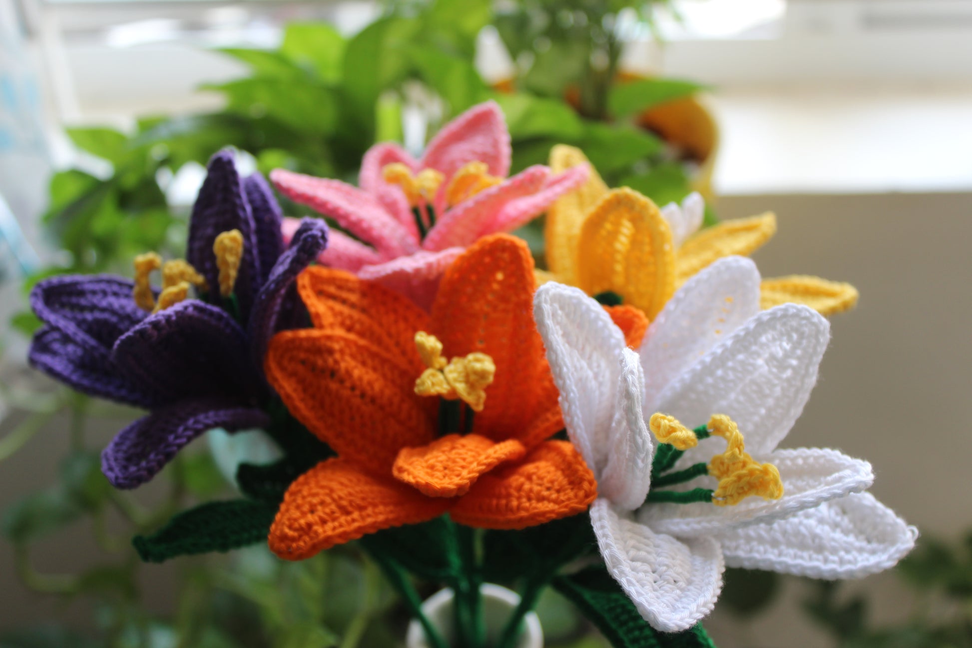 Handmade Crochet Lily Flower Bouquet