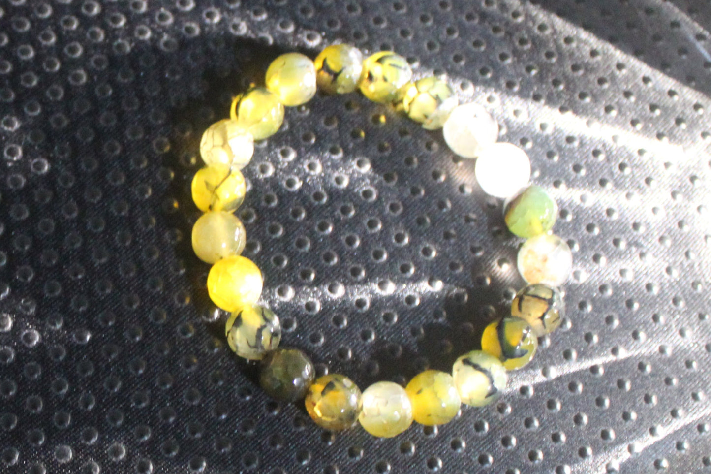 Yellow Onyx Beaded Bracelet – Handmade Natural Stone Stretch Bracelet